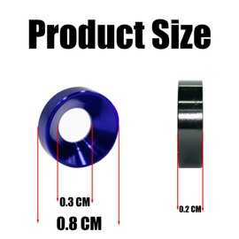 JNNJ 10 x Aluminium Countersunk Washer, Beautifying Washers for Engine Compartment, Universal Metal Flat Head Washer for Mudguard, Bumper Disc (Blue)