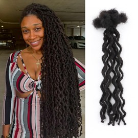 16 Inch 10-Strand Human Hair Dreadlock Extensions – Soft, Natural Black Afro Kinky Texture, Micro Loc Size 0.4cm for Seamless Loc Blending