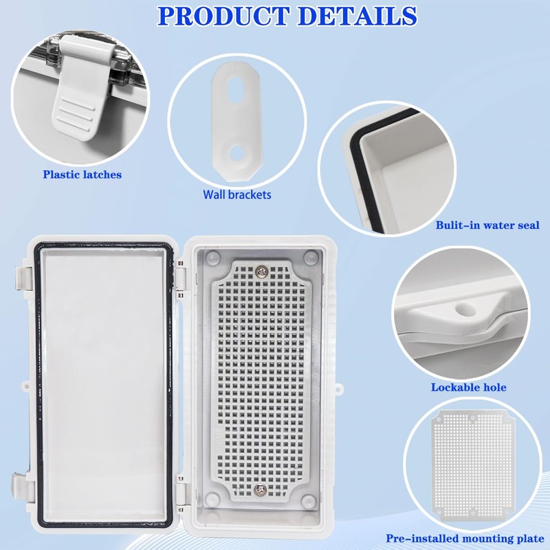 YETLEBOX Waterproof Electrical Box Dustproof Junction Box Weatherproof IP67 ABS