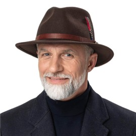 Stetson Manton Traveller Wool Felt Hat Men - Men´s with Lining, Leather Trim Winter Summer-Winter - M (56-57 cm) Brown