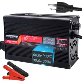 29.2V 5A LiFePO4 Battery Charger Used for 8S 24V LiFePO4 Battery with OLED Display Output Alligator Clip Connector