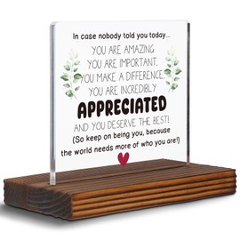Inspirational Appreciation Gifts for Coworkers You Are Amazing Desk Decor Sign, Encouraging Gifts for Women Men Family Friends Teachers Thanksgiving Day Clear Desk Decor Sign Plaque EC100