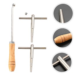 Trumpet Repair Tool Metal Ball Head Horn Trombone Neck Maintenance Tools with Wooden Handle Instrument Accessories