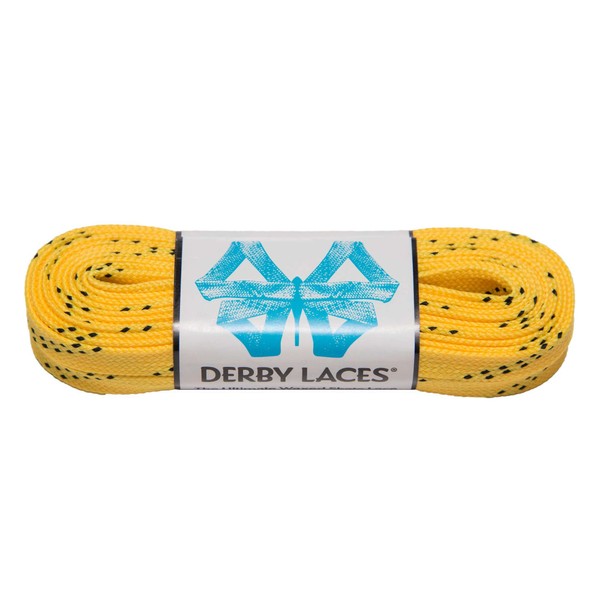 Derby Laces Yellow 108 Inch Waxed Skate Lace for Roller Derby, Hockey and Ice Skates, and Boots