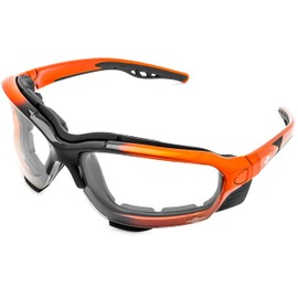 ToolFreak Recka Safety Glasses and Goggles Combo with Foam Padding, Rated to ANSI z87.1-2015, Case and Cloth Included (Clear Lens)