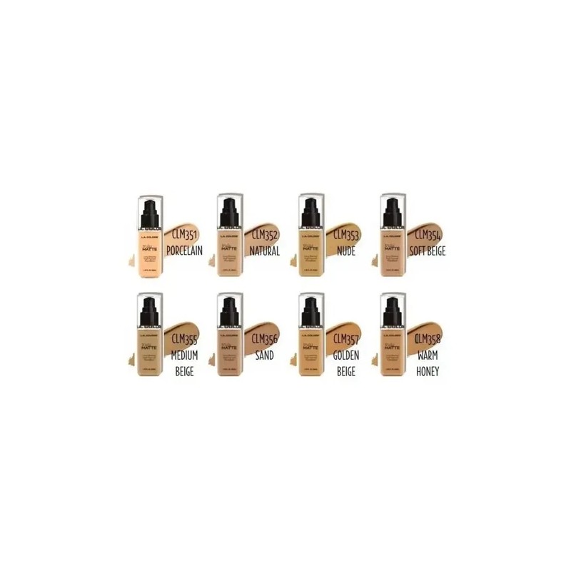 Base Maquillaje L.a. Colors Truly Matte Kit De 14 Unidades