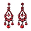 Long Art Deco Vintage Antique Retro Style Scarlet Garnet Ruby