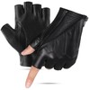 GSG Men's Genuine Leather Fingerless Gloves Half Finger Gloves Unlined