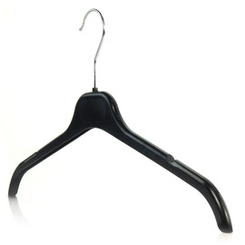 HANGERWORLD 20 Pack Strong Black Plastic Garment Coat Hangers for Clothes with Notches - All Purpose 43cm (17")