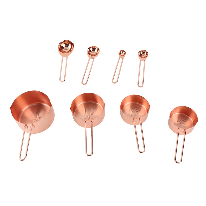 8Pcs Stainless Steel Measuring Cup Spoon Set with Scales Home