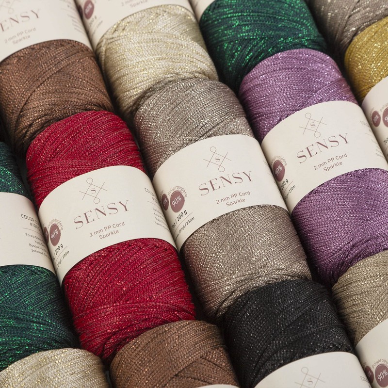 Sensy Premium 2 mm 230 Metres Glitter Polyester Rope, 90%
