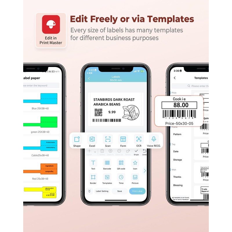 Phomemo Label Printer M110 Upgraded Label Maker Bluetooth No Ink