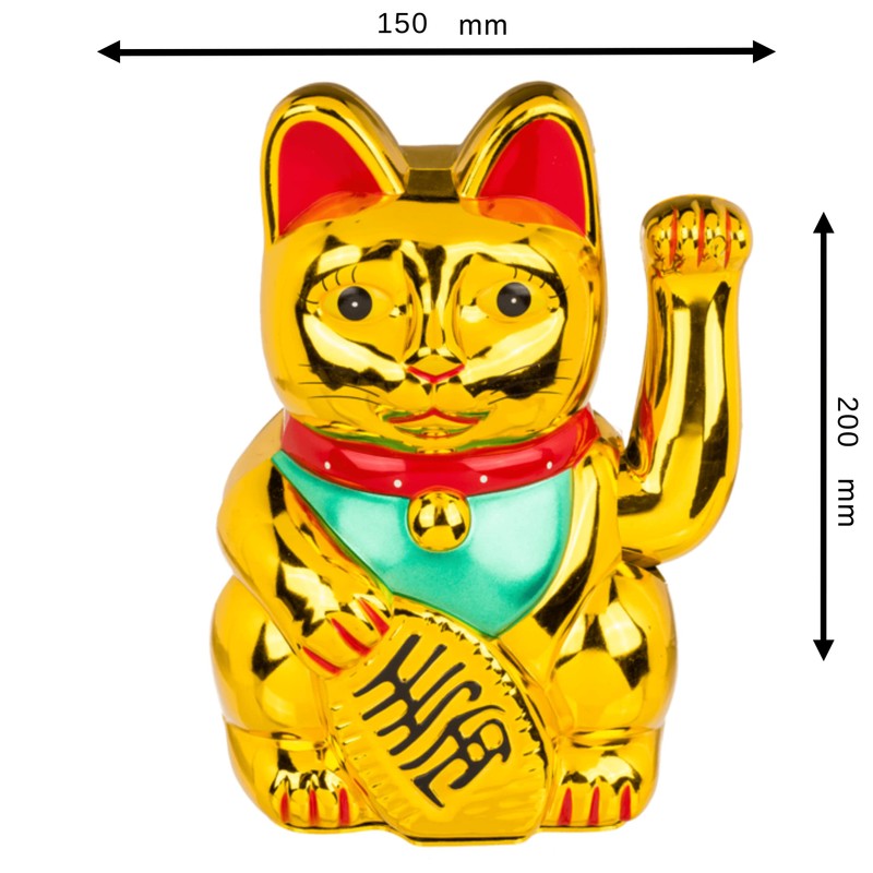 OOTB Waving Cat, Gold, 14.9 x 12.4 x 21.7 cm