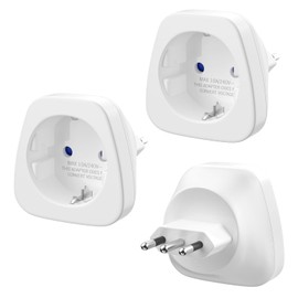 PABANCE Reiseadapter, 3 St1ck Europa/Deutschland auf Italien Reiseadapter, Typ-L Steckdosenadapter, Reisestecker f1r Italien, Syrien, Uruguay, Chile, Malediven - Wei?