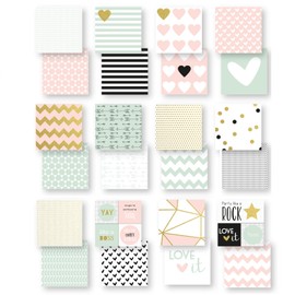 Vaessen Creative Love It Kollektion, Bastelpapier Foto-Karton 15 x 15 cm, 24 Blatt Doppelseitiges Papier