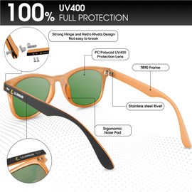 LILONGAD PC Polarized Sunglasses for Men Women UV400 Protection Shades for Outdoor Activities Driving, Fishing, Running, Cycling – Orange/Red