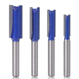 Mesee - Juego de 4 brocas rectas de grado industrial de 1/4 pulgadas, brocas rectas de doble flauta, herramientas de fresado para carpintería, diámetro de corte de 1/4 pulgadas, 5/16 pulgadas, 3/8 pulgadas, 1/2 pulgadas