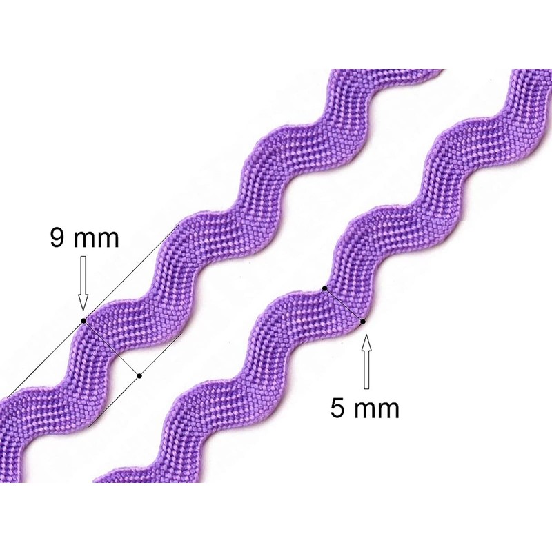 25 m Zigzag Braid Border on Card, 5/9 mm Wide,