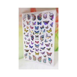 Generic Butterfly Holographic Nail Stickers Laser Butterfly Nail Decals L005 Nail Wraps Stickers Manicure Supplies for Women Nails Full Long Lasting Easy Apply and Remove