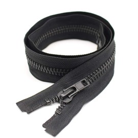 YaHoGa 73 cm #10 Large Metal Zip Separable Zip for Coat, Jacket (Black)