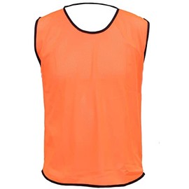 1 X Single Sports Training Bibs Football Rugby Hockey Netball Cricket Volleyball Vests Soccer Sports Club (7 Sizes 13 colours) (Youth (Small - Medium), Orange)