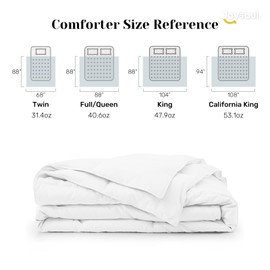 Joysoul Goose Feathers Fiber Comforter - Lightweight Ultra Soft Fabric Cover Breathable White Down Feather Fill, King Size Duvet Insert (104" X 88")