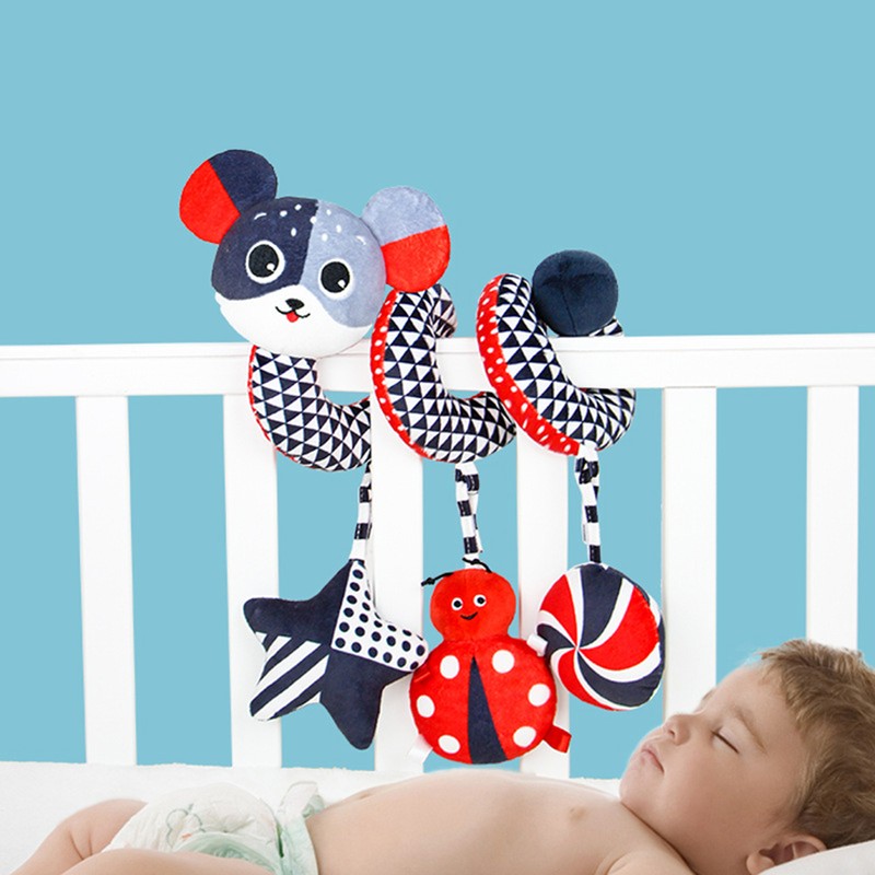 Spiral Activity Hanging Pram Toys for Baby Cartoon Stroller Toy