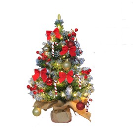 Small Christmas Tree 24 Inch Mini Artificial Christmas Tree for Table Top DIY Christmas Decor Gift (A)