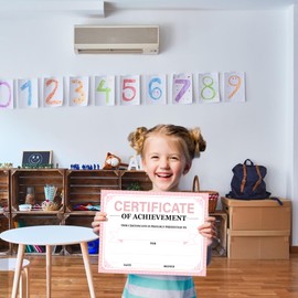 30 Pieces Certificate of Achievement Student Awards Certificates Paper Month Certificates 8.5 x 11 Inch (Pink)