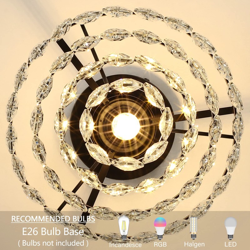 Luupyia Mini Crystal Chandelier Ceiling Light Small, Modern Crystal Ceiling