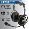 Rugged Air RA200 General Aviation Student Pilot Headset Music Input