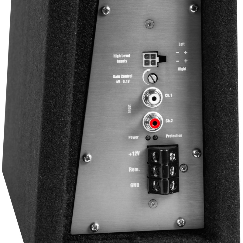 BELVA BPKG10T 600W Peak 10" Shallow-Mount Angled Amplified Loaded Subwoofer