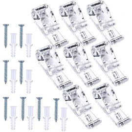 8 Sets Child Safety P-Clips, Blind Safety Clips for Cord, Blind Cord Safety Device Clear Roller Blind Clips for Vertical and Roman Roller Curtain Ball Chain Cord Control with Screws