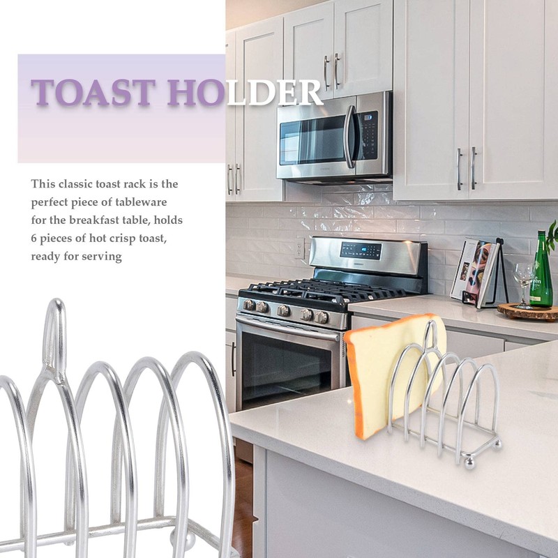 Zicojia Toast Bread Rack Holder 6 Stainless Steel Toast Rack