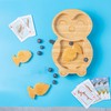 Tiny Dining Children's Penguin Bamboo Dinner Plate with Strong Stay