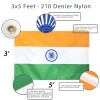 Anley EverStrong Series Embroidered India Flag 3x5 Ft - Nylon