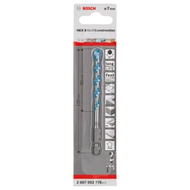 Bosch 2607002778 Multi-Purpose Drill Bit"Hex-9 Multi Construction" 7x50mm