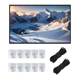 MINZHI HD Screen Projector, High-Resolution, with 10 Hooks, 2 5 m Ropes, 120 Inch High-Resolution Thickened Projector Screen, HD Thickened Projector Screen, for Home, Office and School