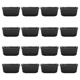 Eapmic Vertical Wall Planter with 16 Pots, Hanging Garden Plant Flowerpot Holder, Stackable Wall-Mounted Planter, Balcony Planters for Flowers Vegetables Fruits (Black, 16 Pots)