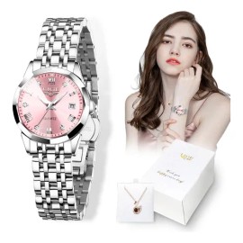 Reloj Elegante para Mujer LIGE + Collar de Regalo | Caja de Lujo Ideal para Regalo