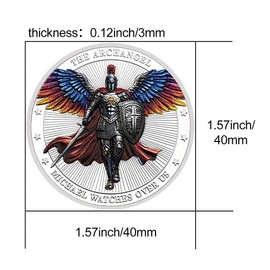 The Archangel St Michael Challenge Coin Collector - Psalm 91:10-11 (Silvery)