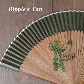 [Ken Onishi] Men's Short Sleeve Silk Pentex Hand Fan, bamboo