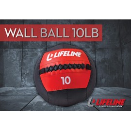 Lifeline Wall Ball for Improved Balance, Coordination and Stability - 10lbs, Black/Red (LLWB-10)