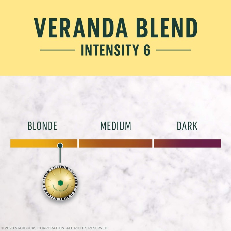 Starbucks by Nespresso Vertuo, Veranda Blend, Blonde Roast Coffee, 32-count
