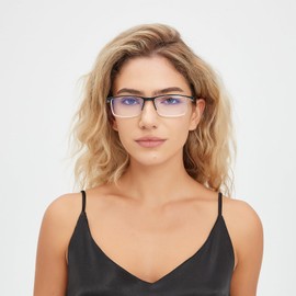 Suertree Myopia Glasses Lightweight Myopia Glasses Fashion Distance Glasses for Women Men Black and Transparent -4.0