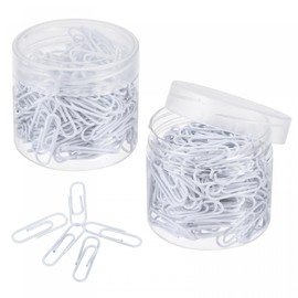 sourcing map 400 Paper Clips Small Size 1.1 Inch Vinyl Coated Prevent with Box White