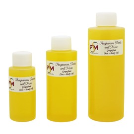 Grapefruit Fragrance Oil - 3 Bottles 0.17 Fl Oz Glass Roll On (5ml)