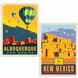 Albuquerque New Mexico Hot Air Balloons Sticker Set of 2 Decals