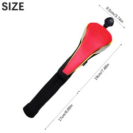 Andux 2Pcs/Set Long Neck Gold Golf Hybrids Club Head Covers with Dial No. Tag MT/HY13 (Red)