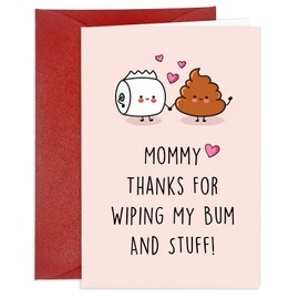 HEYINSHEN Cute Mothers Day Card Thanks for Wiping My Butt Cards Funny Mothers Day Card for Mom Funny Mother’s Day Cards From Son Daughter Birthday Greeting Cards to Mom Thanking Mother Gifts
